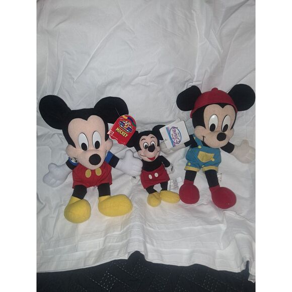 Adorable Mickey Mouse Plush- Two 12 inches and one is 8 inches Cuties! - Picture 1 of 8